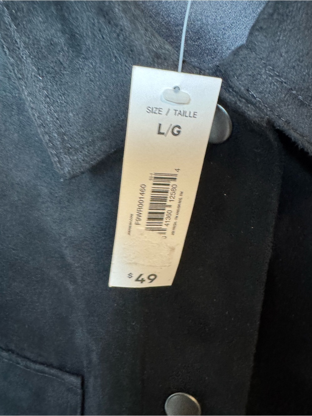 Joe Fresh Snap Button Faux Suede Crop Jacket Size Large NEW WITH TAGS - Picture 4 of 9